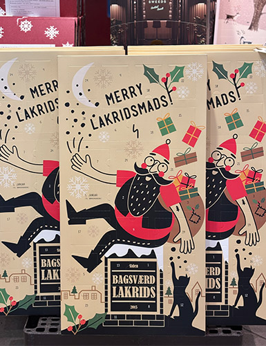 Bagsvaerd lakrids julekalender fra H.J. Hansen Vin